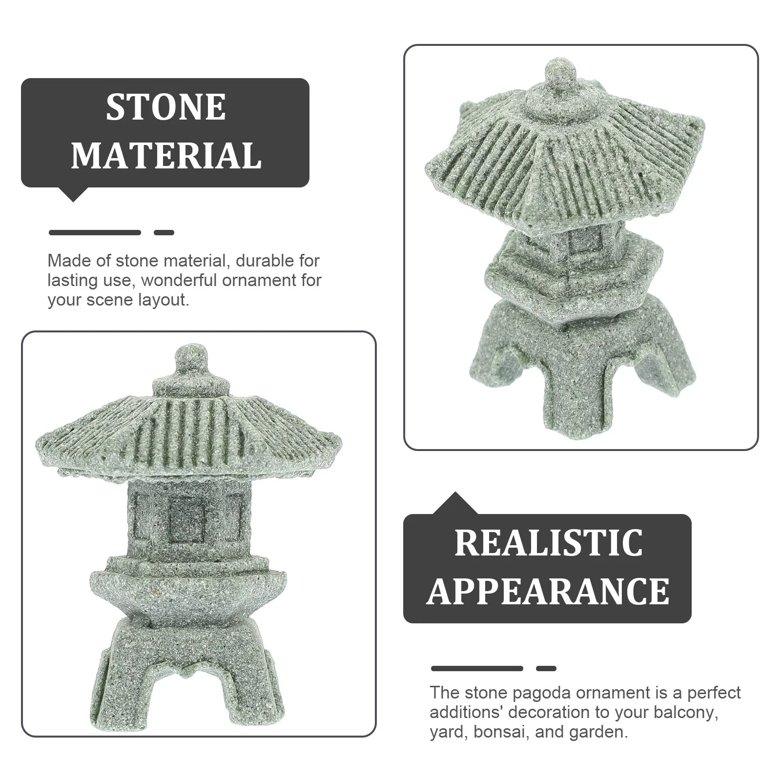 تمثال معبد صغير المواد فانوس بونساي المشهد الصغير خزان الأسماك الديكور النمط الياباني برج مصباح حديقة #1