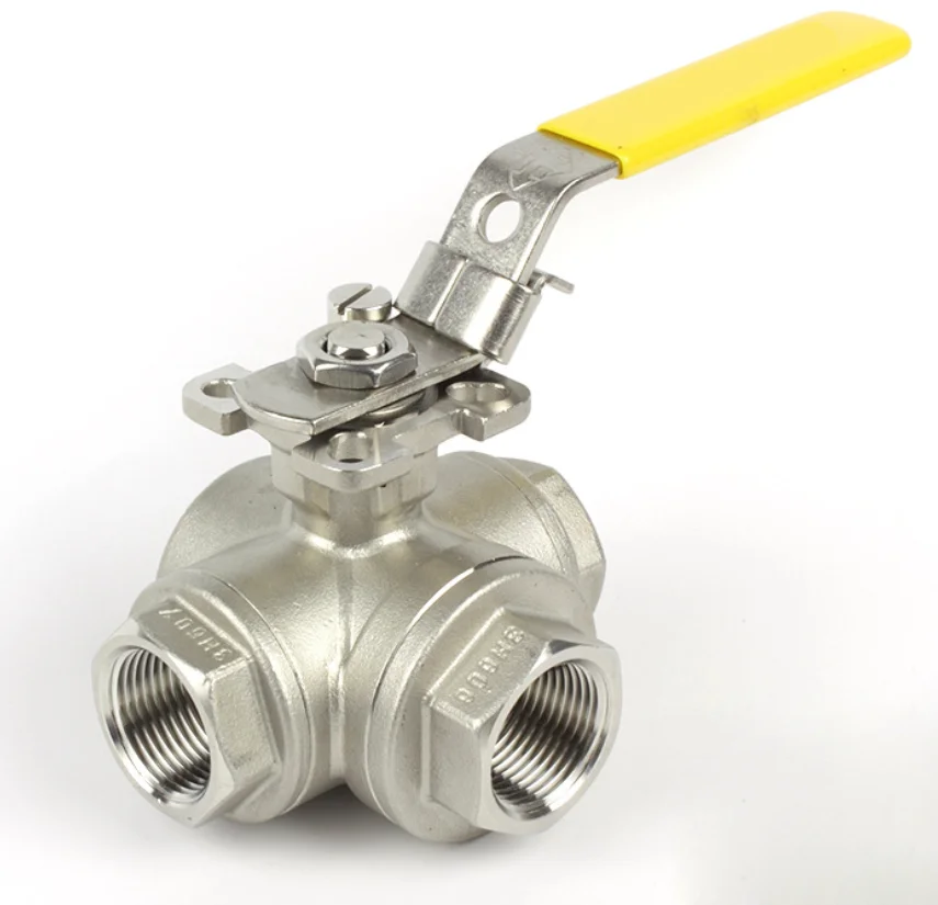 TKFM China supplier three-way npt female male thread stainless steel ball valve l