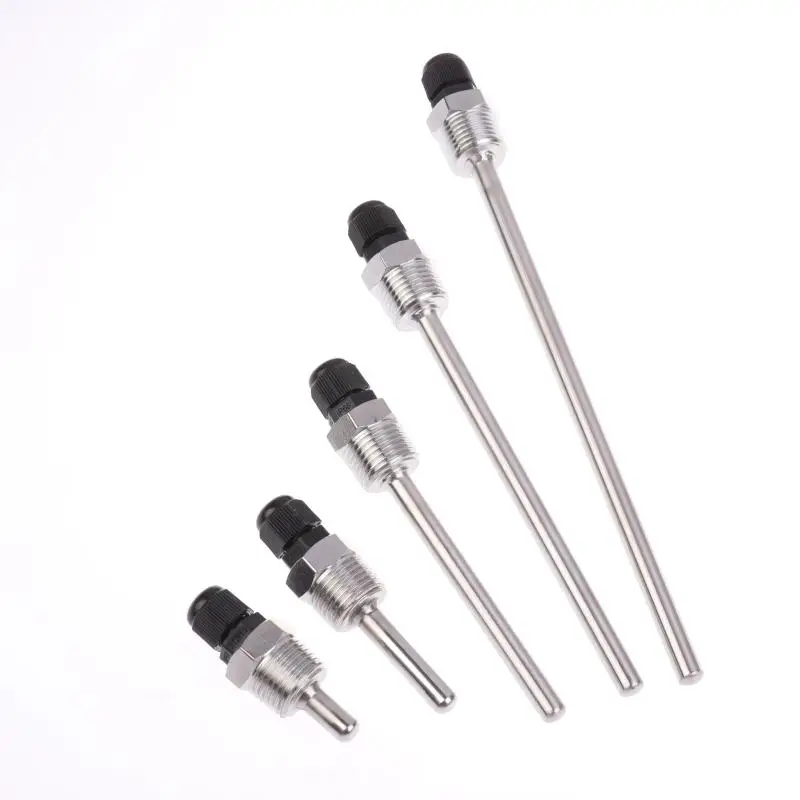 30-200mm Tube Thermowells Protecter 304 Stainless Steel 1/2 BSP G Thread OD8mm Immersion Sleeve Pocket For Temperature Sensor