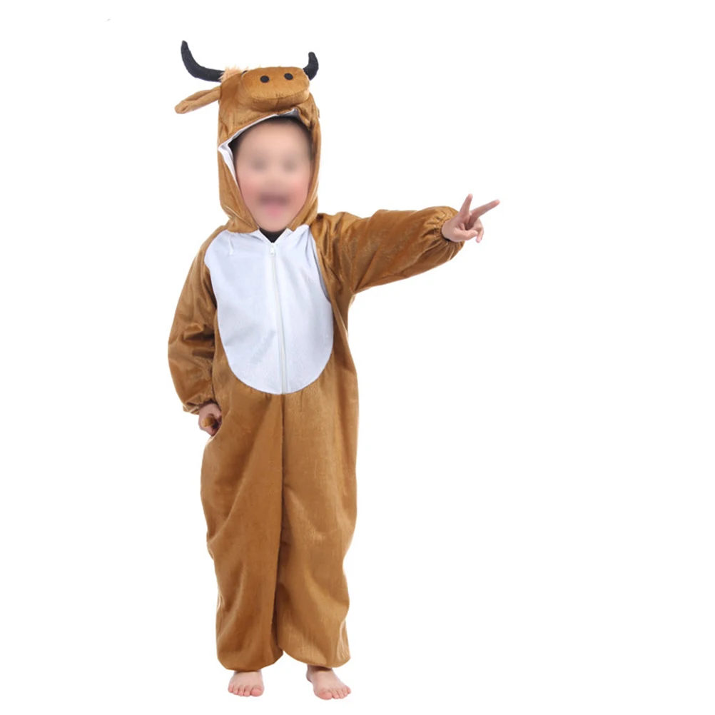 

Adorable Animal Costume For Kids Cattle Design Children'S Costumes Halloween Cosplay Party Wear Comfortable Loose