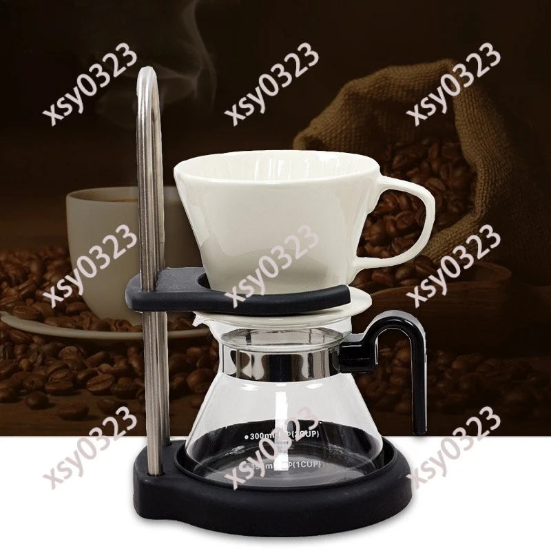 Drip Coffee Brewing Set, Ceramic Dripper Filter Cup, Portable Coffee Pot for American Style Coffee Making