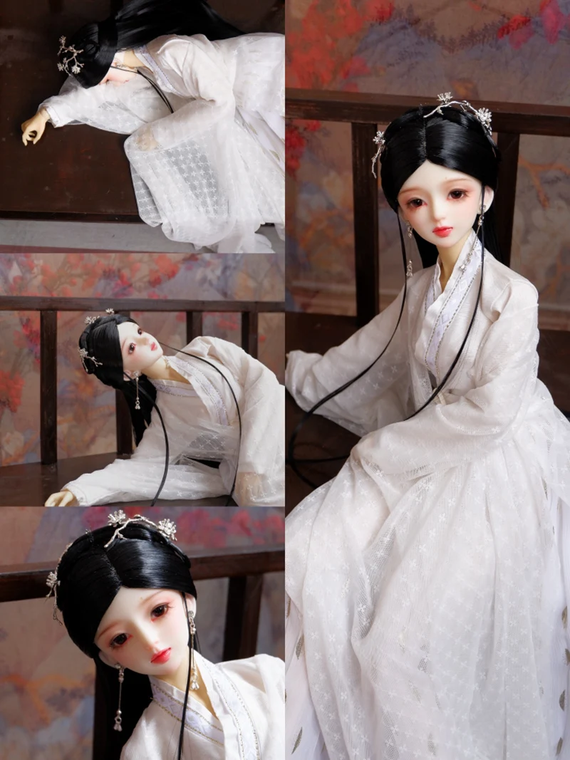 1/6 1/4 1/3 Schaal Oude Kostuum Bjd Pop Pruiken Chinese Vintage Lange Haren Fee Pruik Voor Yosd Msd Sd13 Meisje Ssdf Accessoires 1900