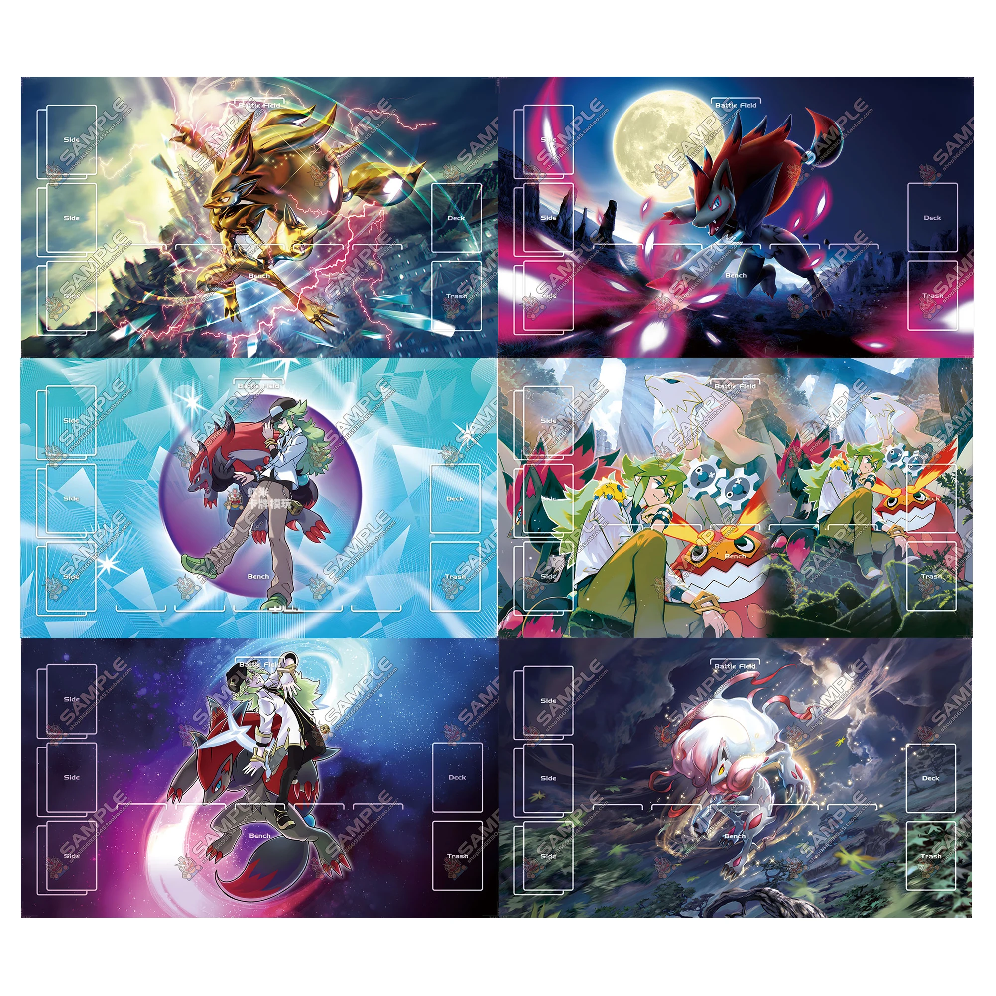 600X350X2Mm Diy Ptcg Zoroark N Card Battle Mat Ptcg Zoroark Enkele Speler Bordspel kaart Duel Plaat Battle Mat Gift Speelgoed