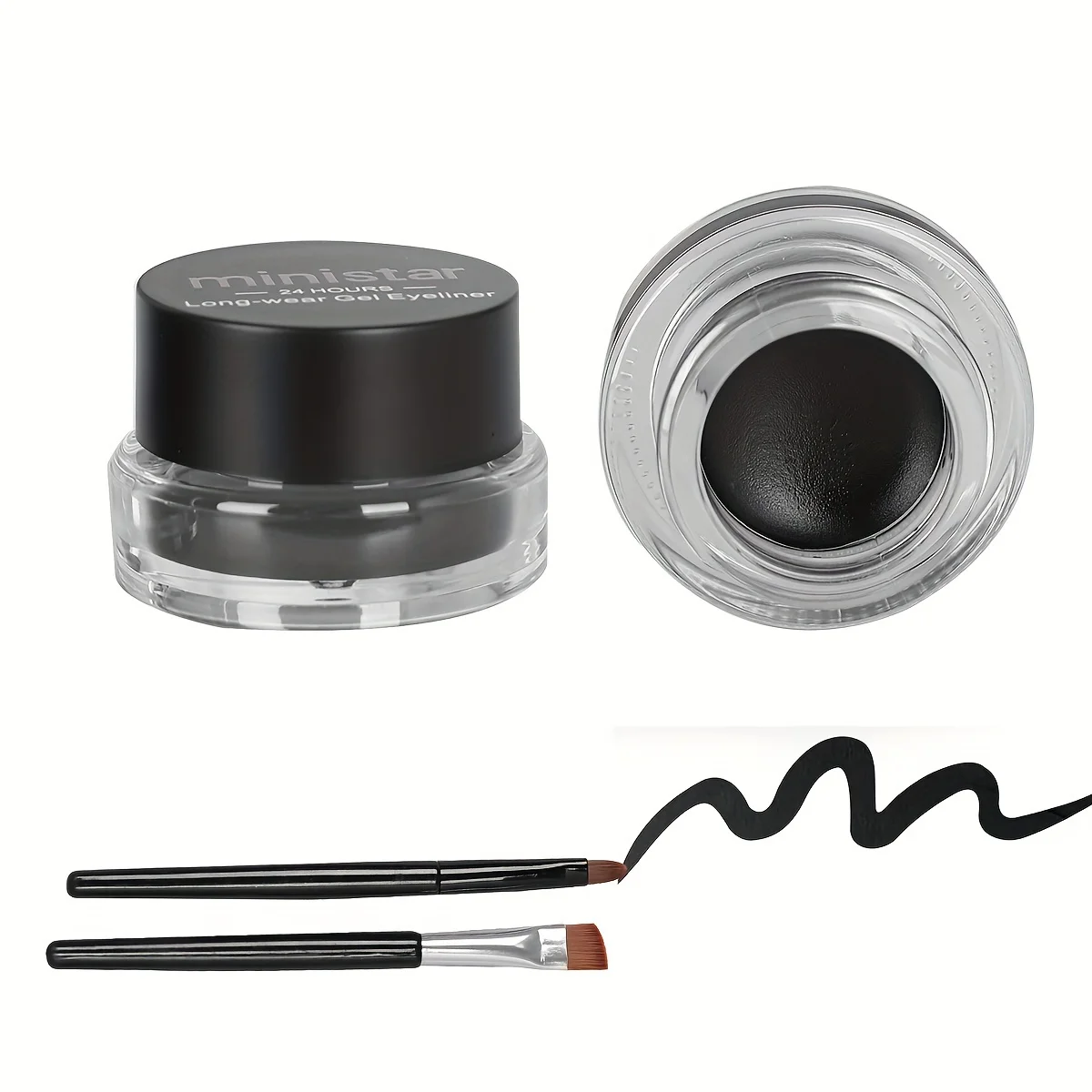 2pcs/set,Eyeliner Gel & Eyebrow Pomade,Waterproof Sweatproof Smudge Proof Long-lasting,Dual Color,Easy To Apply Eye Makeup Kit