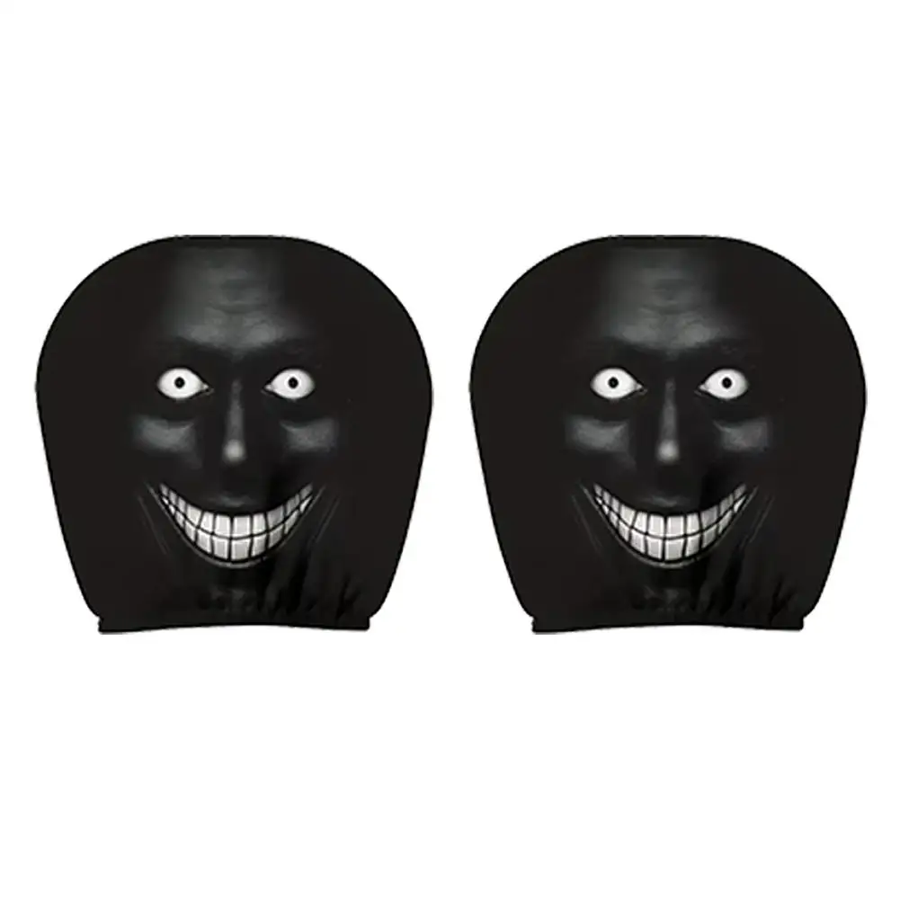 2 Stück Horror-Gesichts-Autositzbezüge aus weichem Polyester, waschbar, staubdicht, schützende dekorative Hülle, universeller Autositzbezug