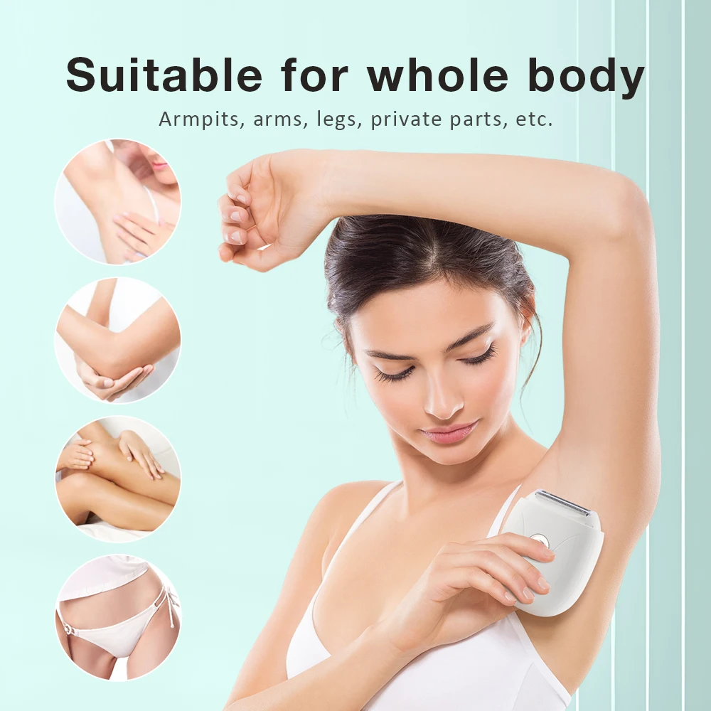 3 In 1 มีดโกนหนวดไฟฟ้าสําหรับผู้หญิงกําจัดขนไม่เจ็บปวดเครื่อง USB ชาร์จ Lady Shaver รักแร้บิกินี่ขาผม Trimmer