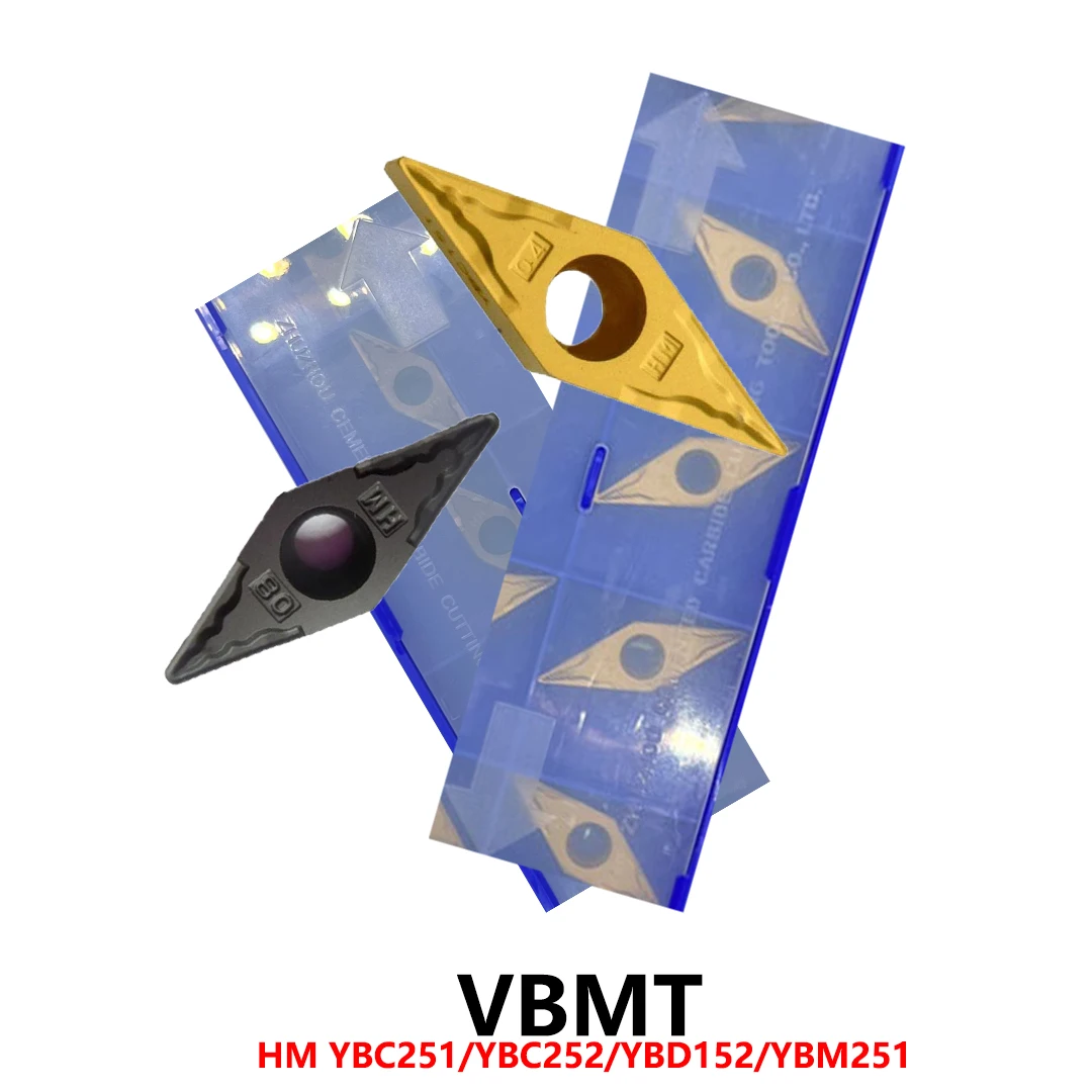 الأصلي VBMT160404 VBMT160408 VBMT160412 HM YBC251 YBD102 كربيد إدراج شفرات لوحة أدوات الكمبيوتر المعادن تحول القاطع VBMT 1604