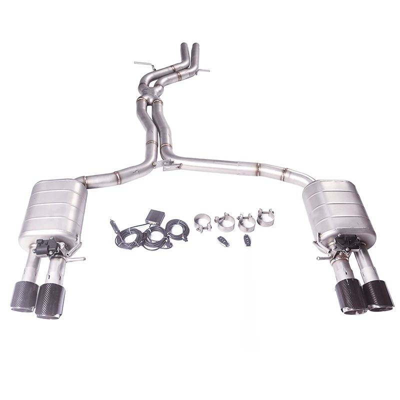 【 Custom Product 】For 09-16 Audi S4/S5 3.0T B8 stainless steel four-point electronic valve remote control exhaust system