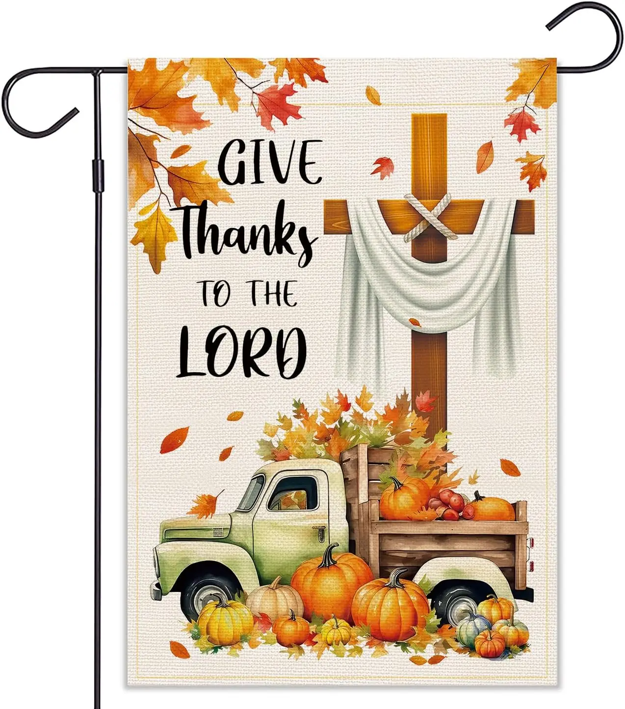 Balgardekor Fall For Jesus Give Thanks to The Lord Garden Flag Thanksgiving Vertical Double Sided Autumn Fall Harvest Yard Outdo