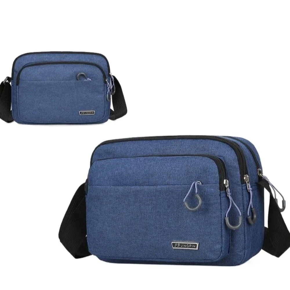 

Fashion Nylon Shoulder Bag Solid Color Multi-layer Crossbody Bag Zipper Large Capacity Business Cashier Bag