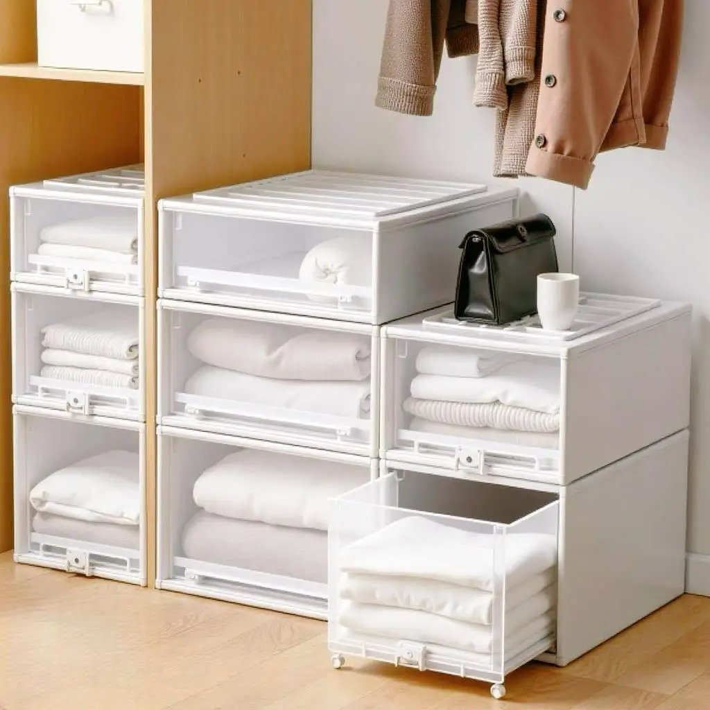 Thickened Plastic Transparent Drawer Type Storage Box Home Clothes Underwear Organizer Storage Cabinet Clear Storage Box