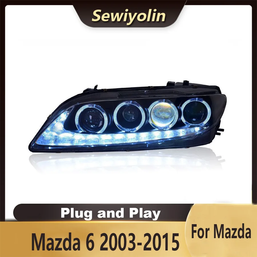 

For Mazda 6 2003-2015 Car Accessories Headlight Assembly LED Lights Lamp DRL Signal Plug And Play Daytime Running