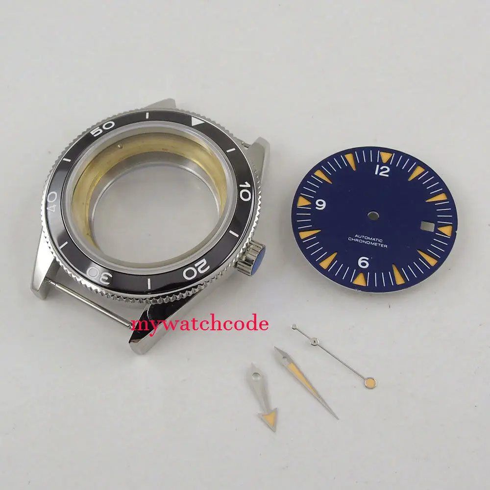 

41mm Sapphire Glass Sterile Watch Case + Dial + Hand Fit ETA 2836 miyota 8215 NH35A NH36A MOVEMENT