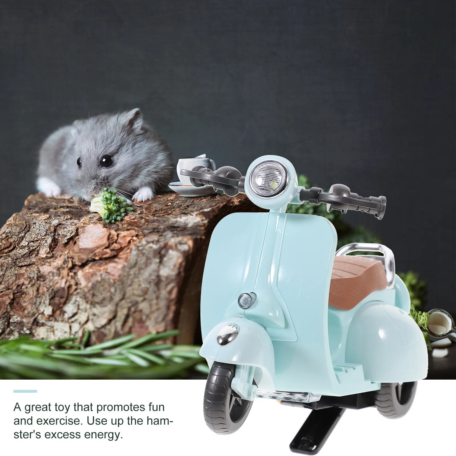 

Musical Hamster Motorcycle Cartoon Melody Rotating Desktop Ornament Luminous Plastic Small Pet Plaything Relieve Stress Exercise
