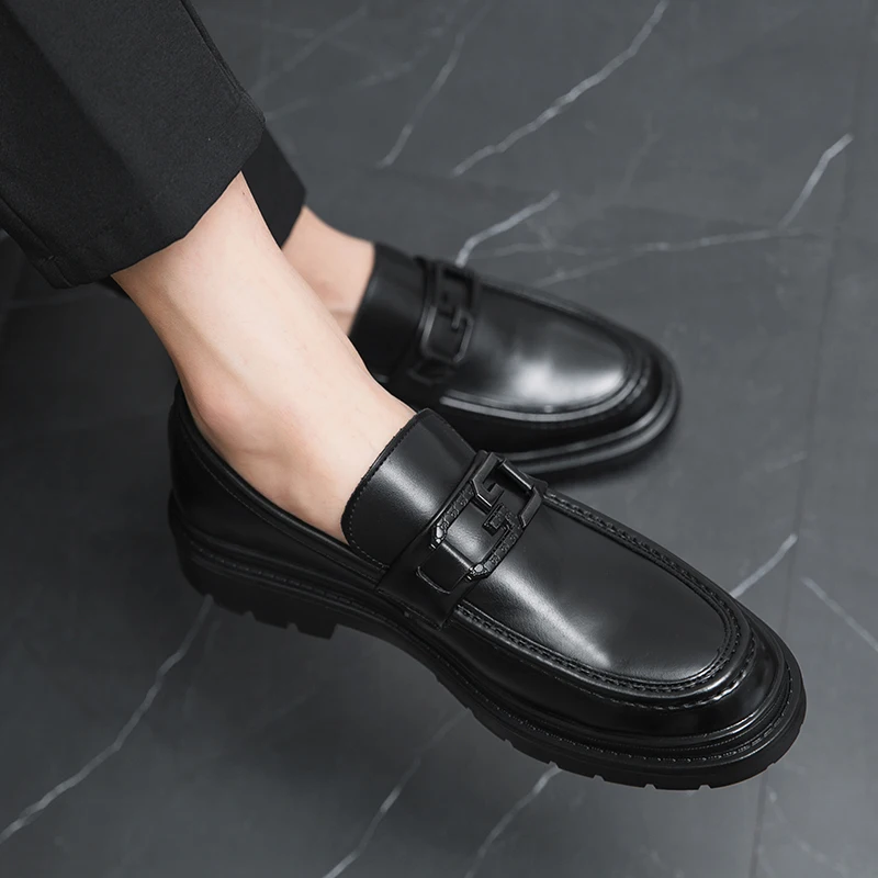 Mocassins com cadarço com estampa tecer masculino, sapato de couro preto, slip-on, elegante para dirigir negócios, moda luxo, alta qualidade, verão