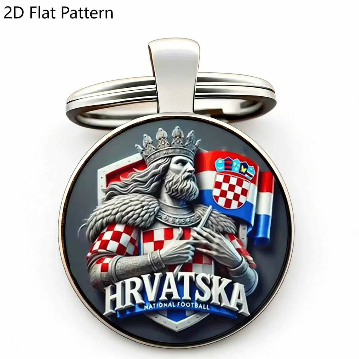 1 llavero de fútbol nacional de Croacia Hrvatska - Llavero con el escudo del Rey croata, regalo perfecto para aficionados al fútbol
