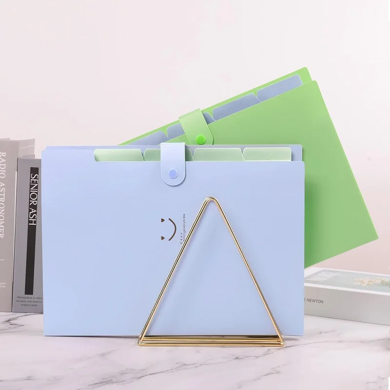 A4 Organ Folder 5 Layers Macaron Colors File Manager Storage Simple Folder for Student School and Office Stationery Supplies