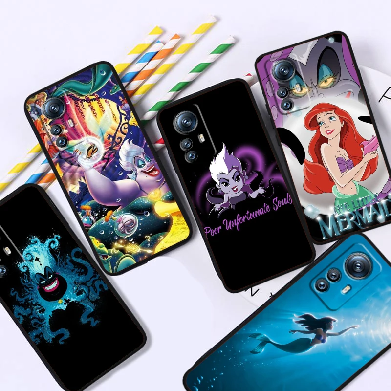 Ursula The Little Mermaid For Xiaomi Mi 13T 13 12T 12 11T 11i 11 A3 10T 10 9 Pro Lite Ultra 5G Black TPU Phone Case