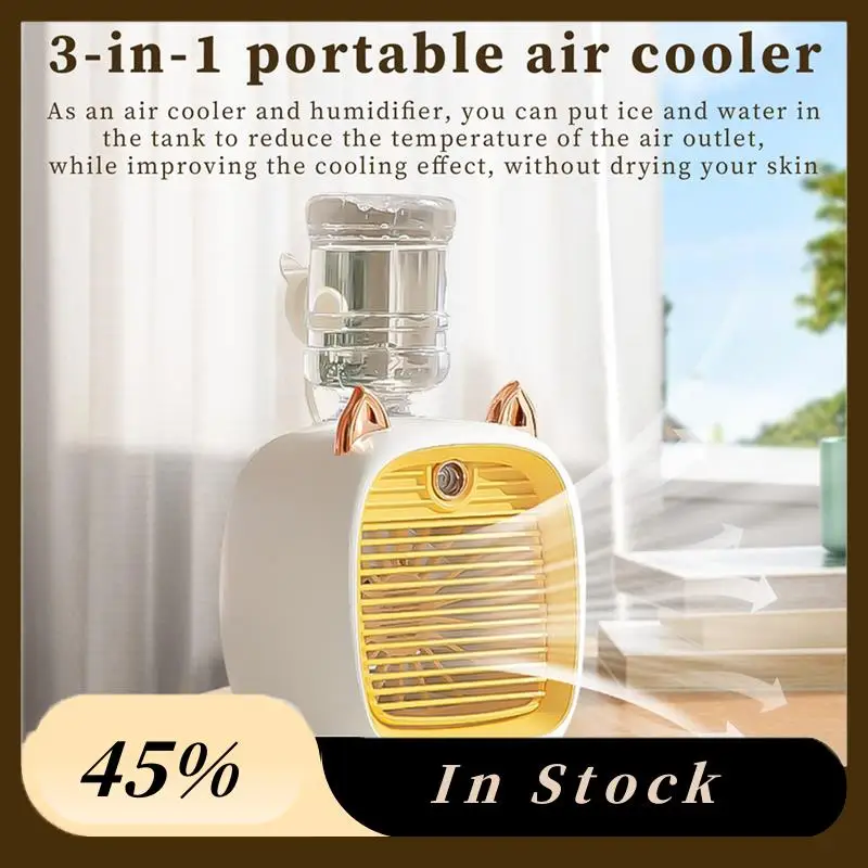 

A60Z Top 1200Mah Mini Air Conditioner Portable Desktop Fan Humidifier Purifier 3 Speed 2 Mode Spray USB Table Fan Car Home