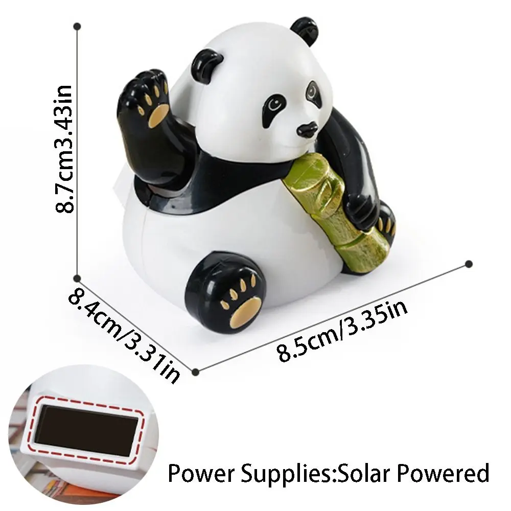 Automatic Wave Hands Panda Toys Cartoon Cute Solar Power Wave Hands Toys Creative Lucky Panda Animals Figures Home Decoration