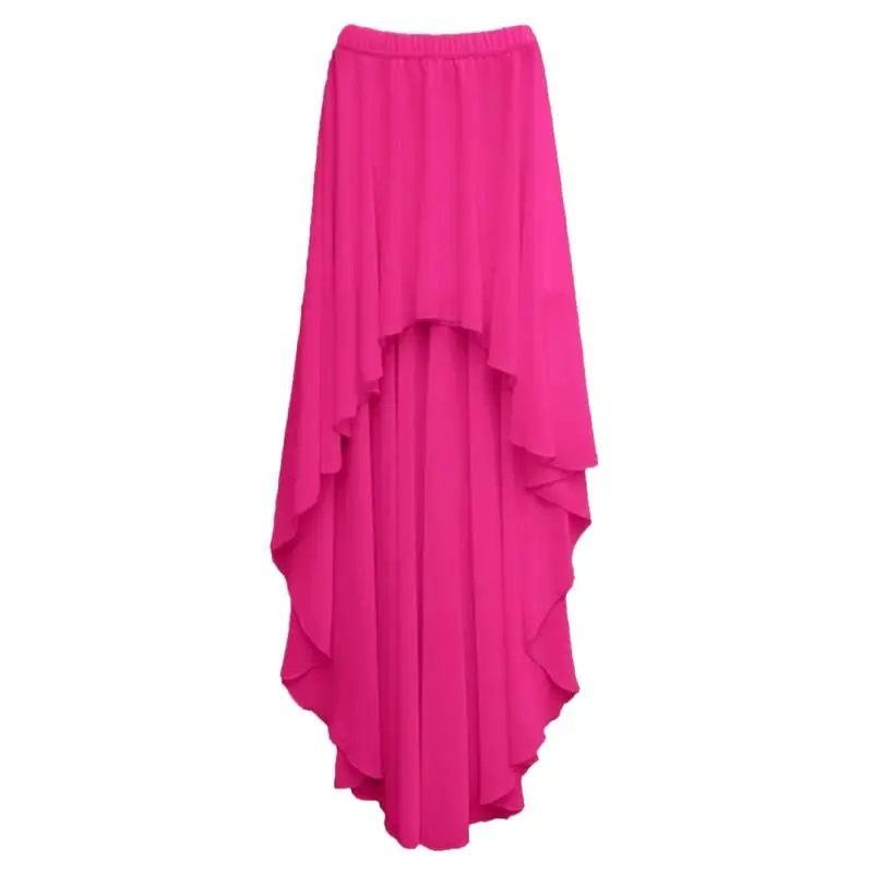Spódnica szyfonowa plus size o nieregularnym kroju, letnia moda, seksowne spódnice do tańca, markowa sukienka na imprezę, jednolity kolor, unikalny styl, damska suknia.