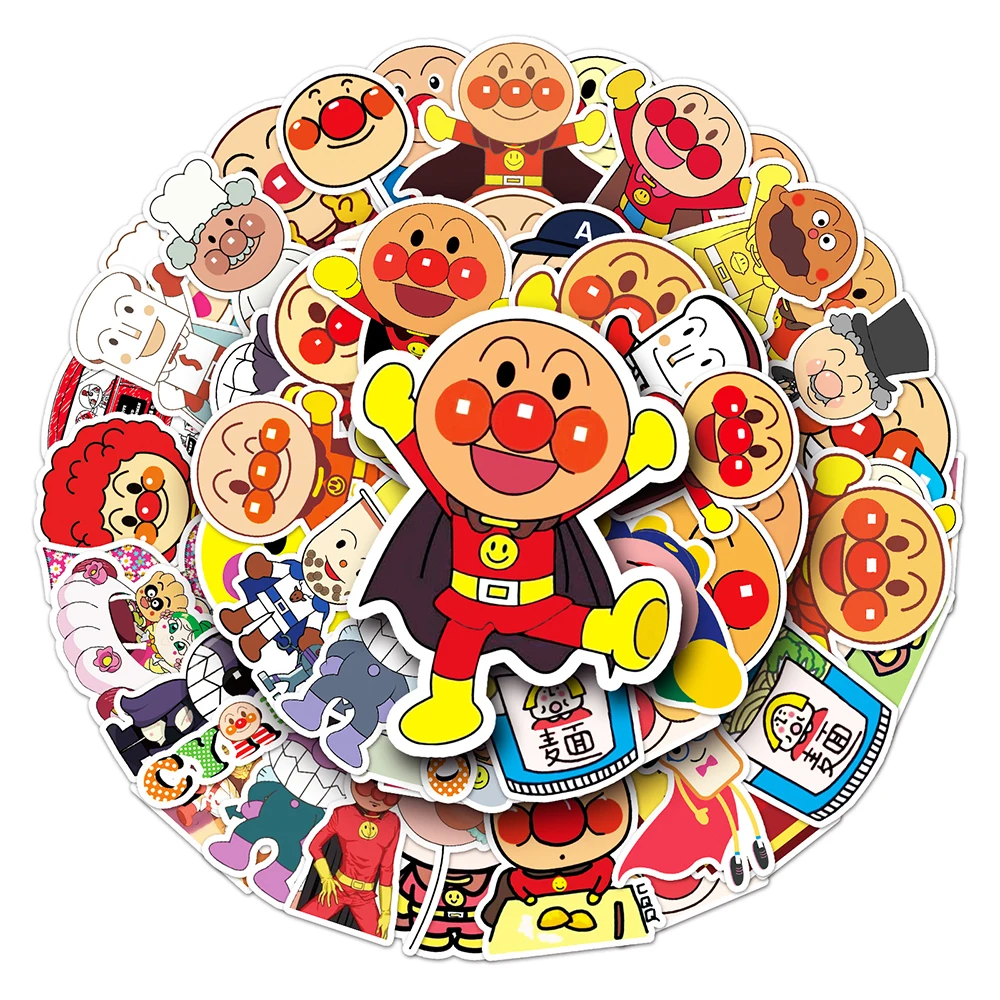 10/30/52pcs Cute Anpanman Cartoon Stickers for Kid Toy Decal Waterproof Suitcase Skateboard Luggage DIY Fun Anime Sticker Packs