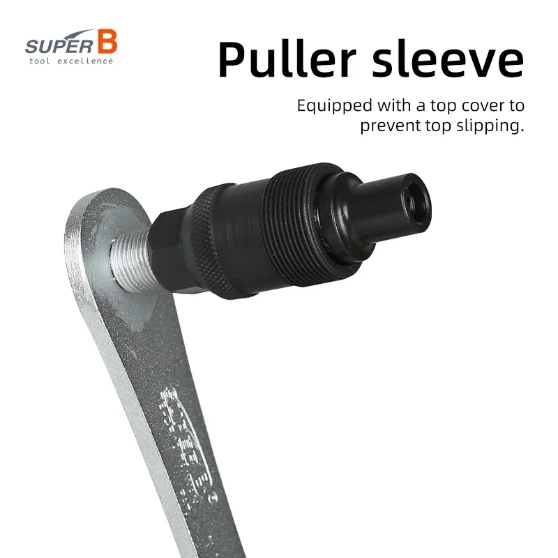 Super B Bicycle Repair Tool 2 In 1 Cotterless Crank Tool MTB Bike Square Spline Crank Removal Tool with Molded Handle