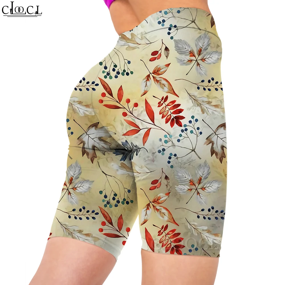 CLOOCL Women Legging Vintage Flowers 3D Printed Shorts Casual Summer Sexy Pants for Female Outdoor Workout Sports Push-up