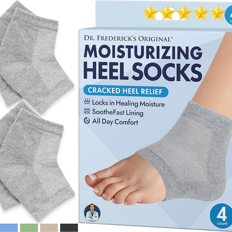 Gel Heel Crack Socks Mesh Breathable Cotton Socks Heel Protection Half Silicone Heel Cover