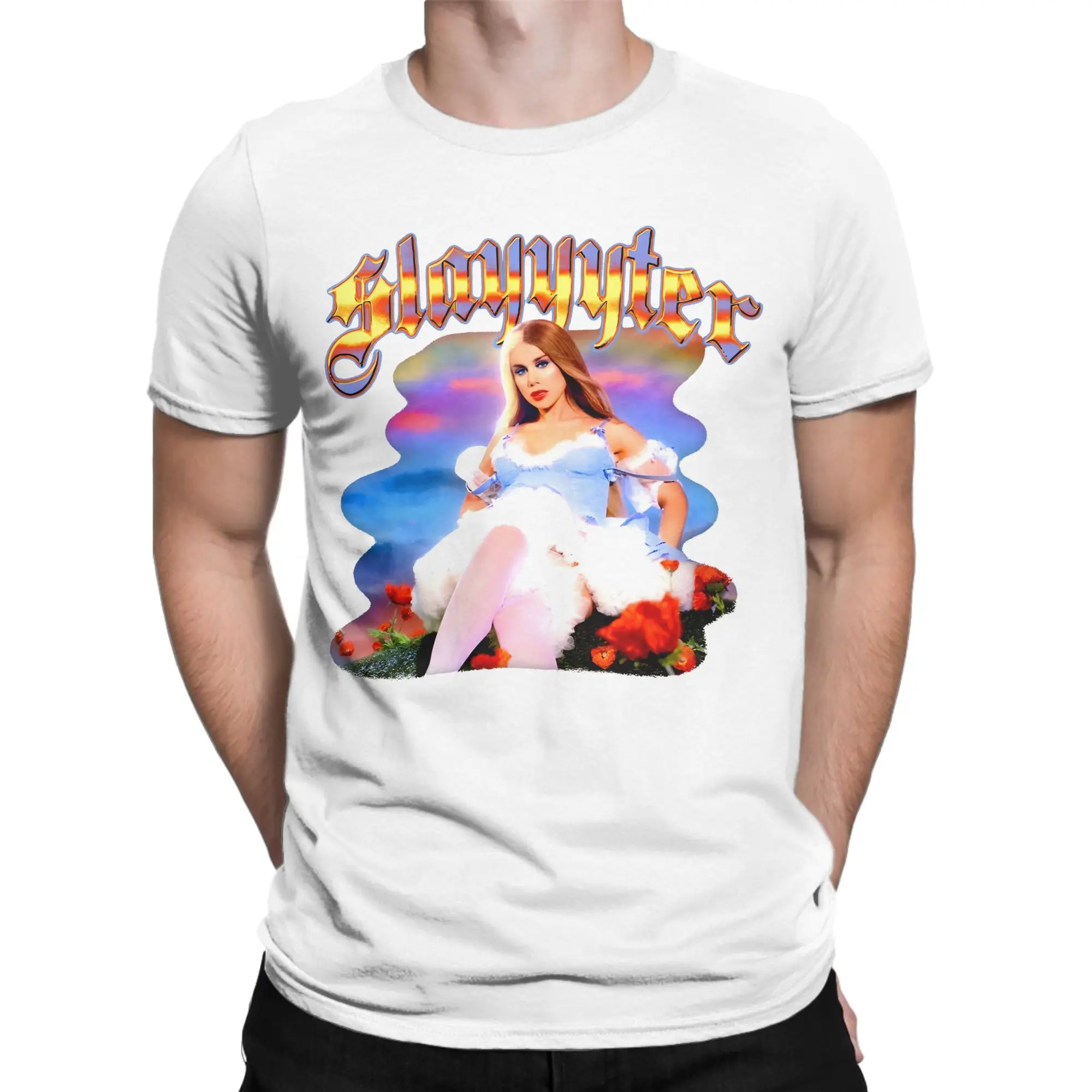 Vintage T Shirt Vintage Style Singer Electro Pop Cotton T-Shirts Slayyyter Trending Tee Shirt for Man Summer Awesome Top Tees