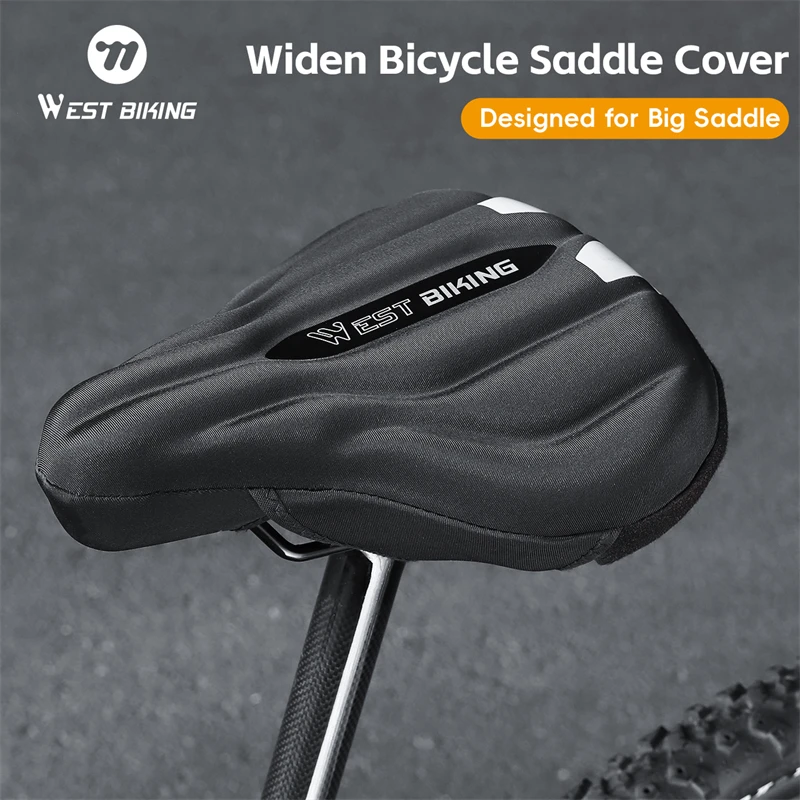 

WEST BIKING Bike Saddle Cover Widen Soft Thicken Bicycle Cushion Cover Shock Absorption Comfortable Seat Cover Bike Accessories