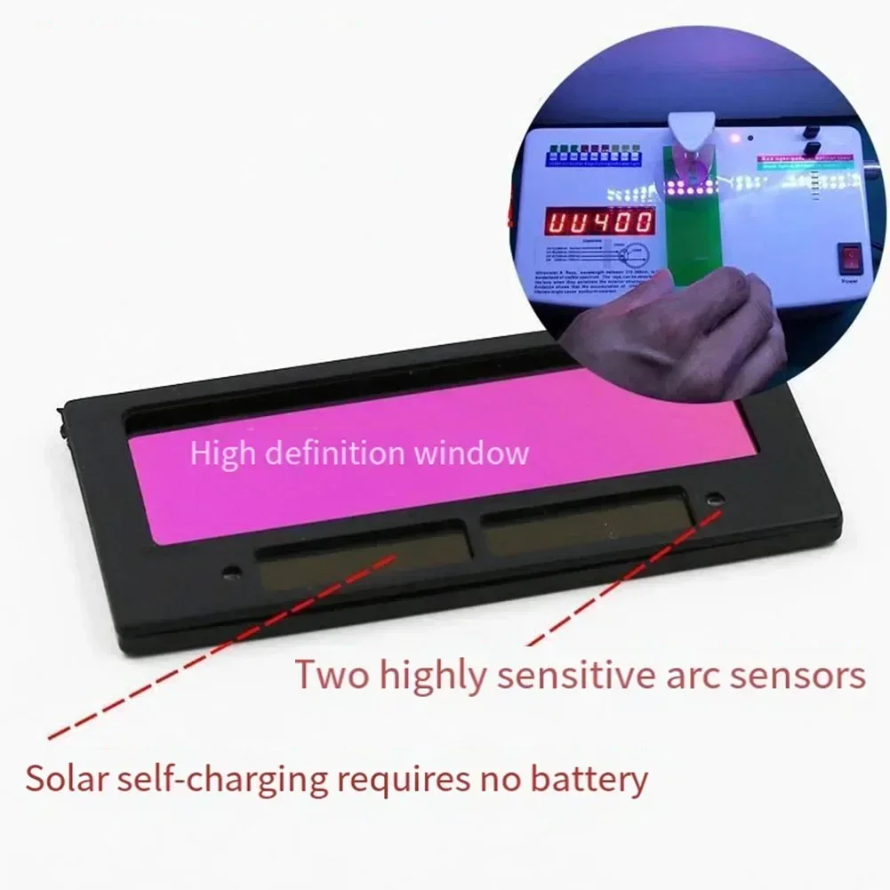 Imagem -03 - Lentes de Soldagem com Escurecimento Automático Lentes de Proteção Ocular Movidas a Energia Solar Máscara de Soldagem Elétrica Ferramentas de Lente Protetora de Soldador Peças