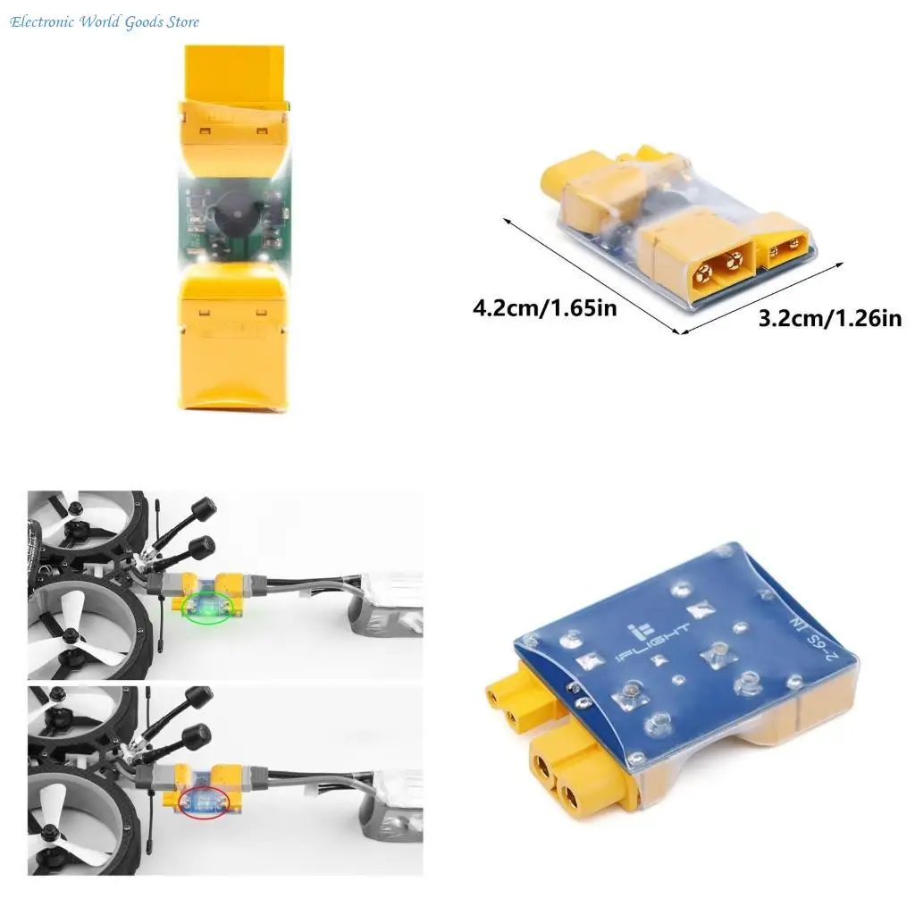 A3PD Smokes Stopper for FPV Short Circuits Protections XT30 XT60/XT90 Safety Detecting Switches with Alarm Buzzers