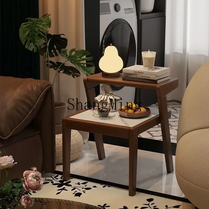 

SM medieval solid wood simple edge table for home use, rock slab edge table next to the sofa in the living room