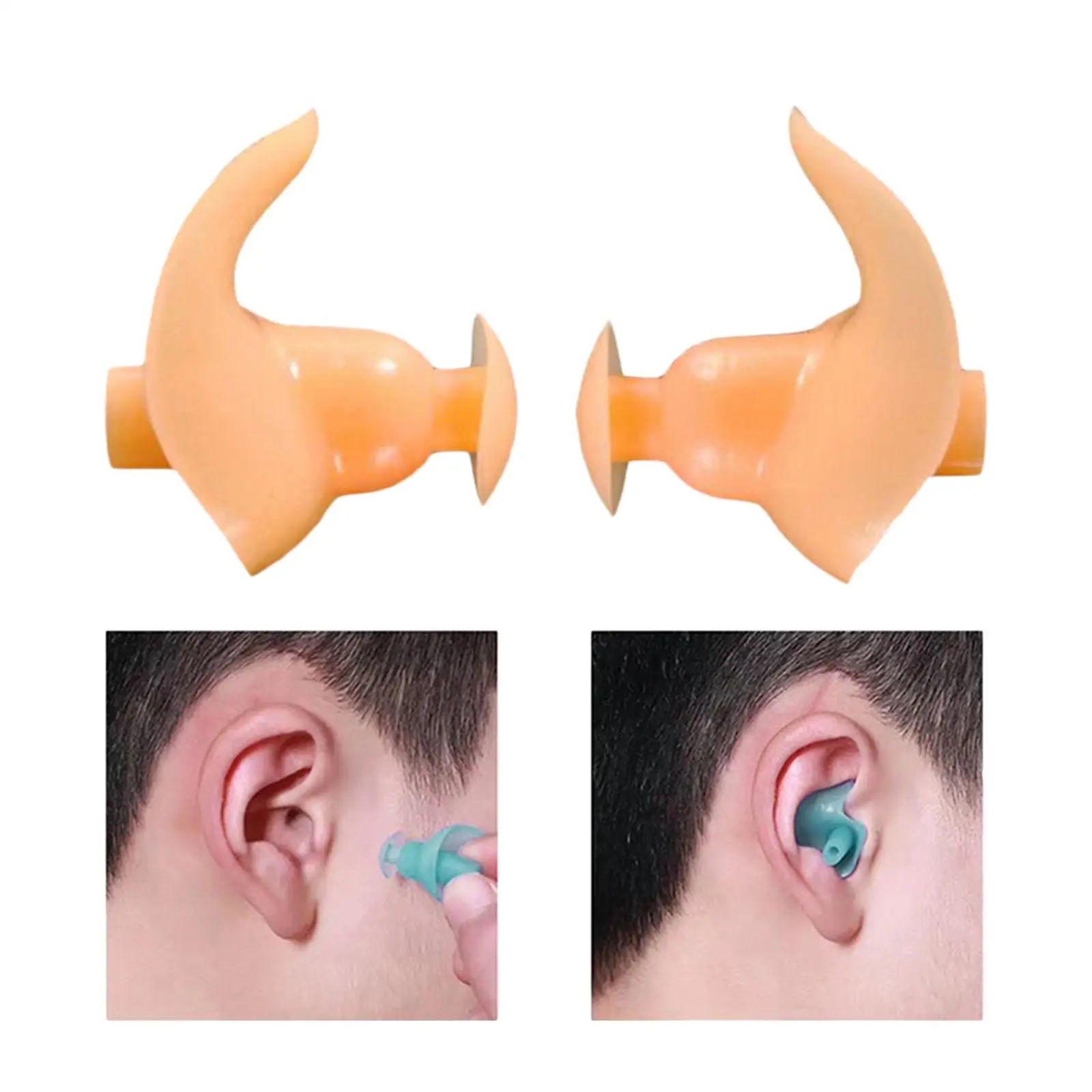 2-6pack Soft Silicone Swimming Ear Plugs Waterproof Work Swimmer Anti