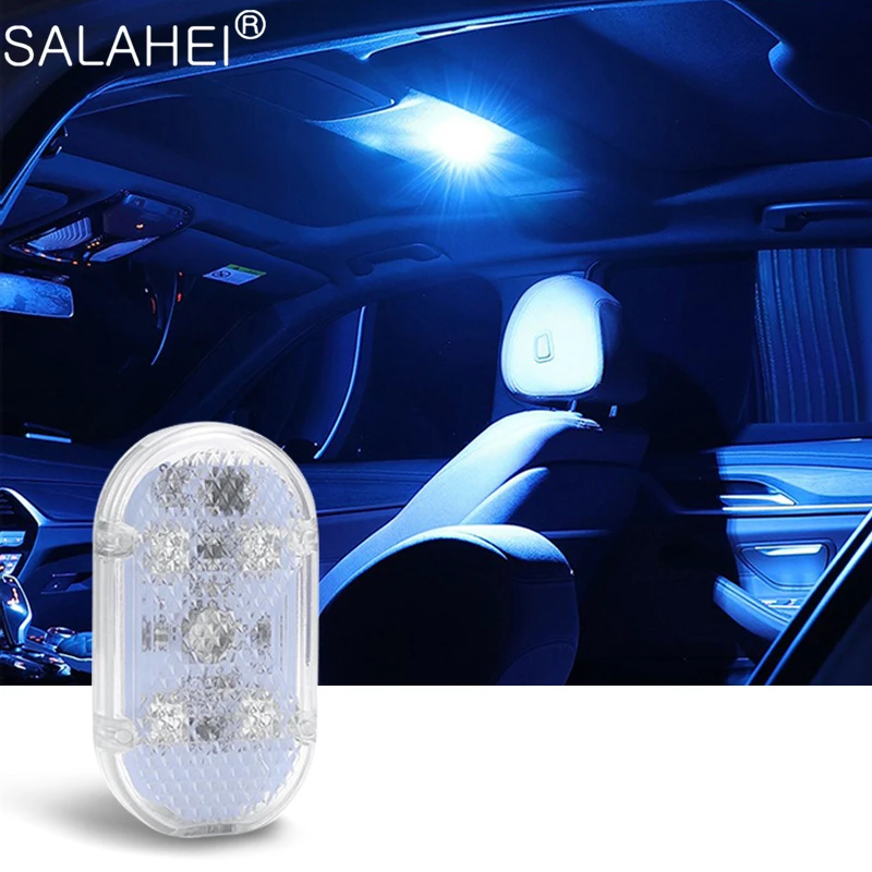 

Mini Car LED Touch Light Wireless Interior Reading Lamp Magnetic Auto Door Light Roof Ceiling Lamp USB Rechargeable Ambient Lamp