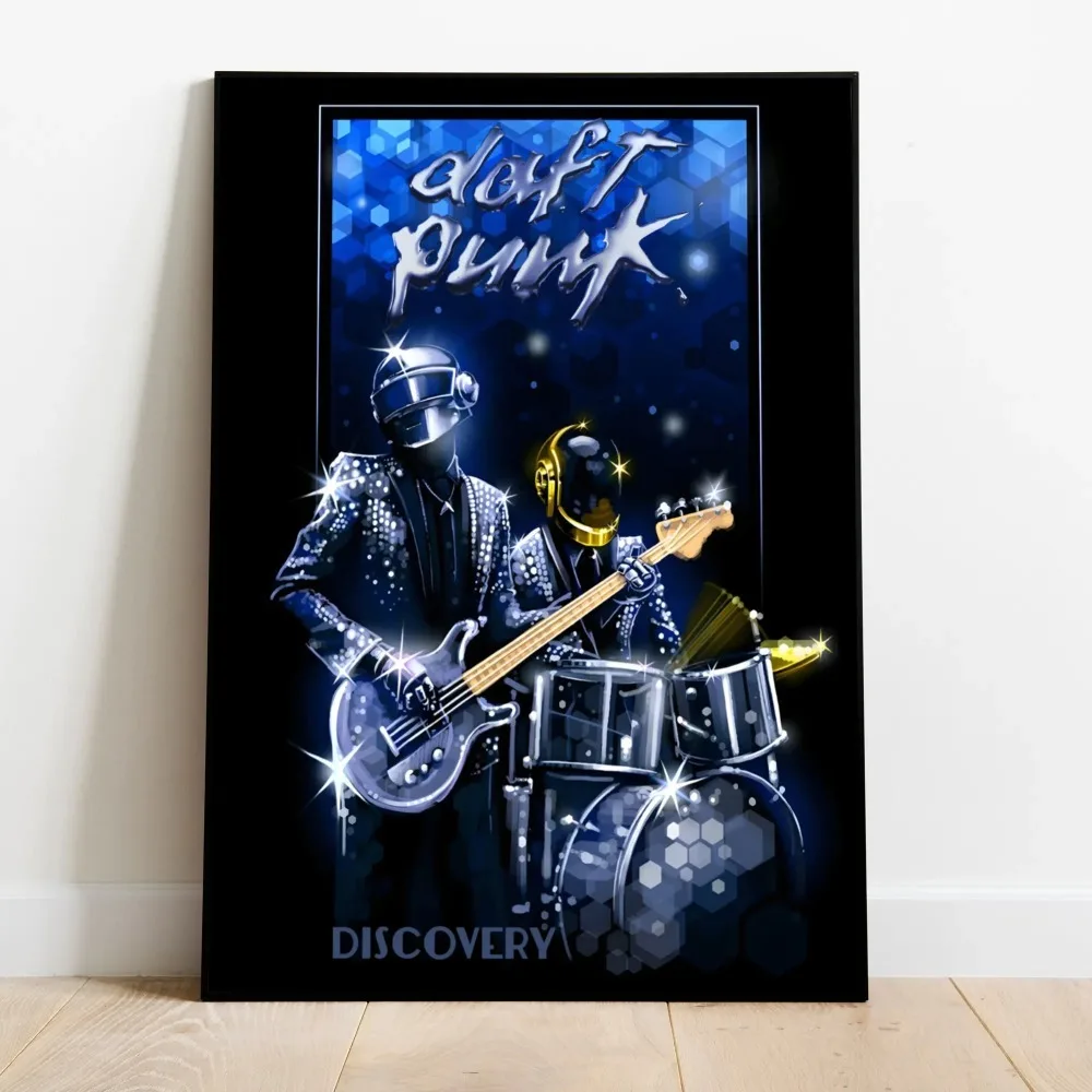 Daft Punk Live Album Pop Music Black Club Bar Artwork Poster Print Wall Art Pictures Canvas Painting Living Room Home Decor Gift