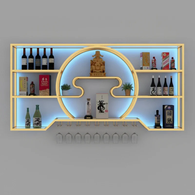 Bottle Storage Minimalist Bar Cabinet Restaurant Equipment Cabinet Club Wall Wine Shelf Modern Mini Floating Vinoteca Furniture