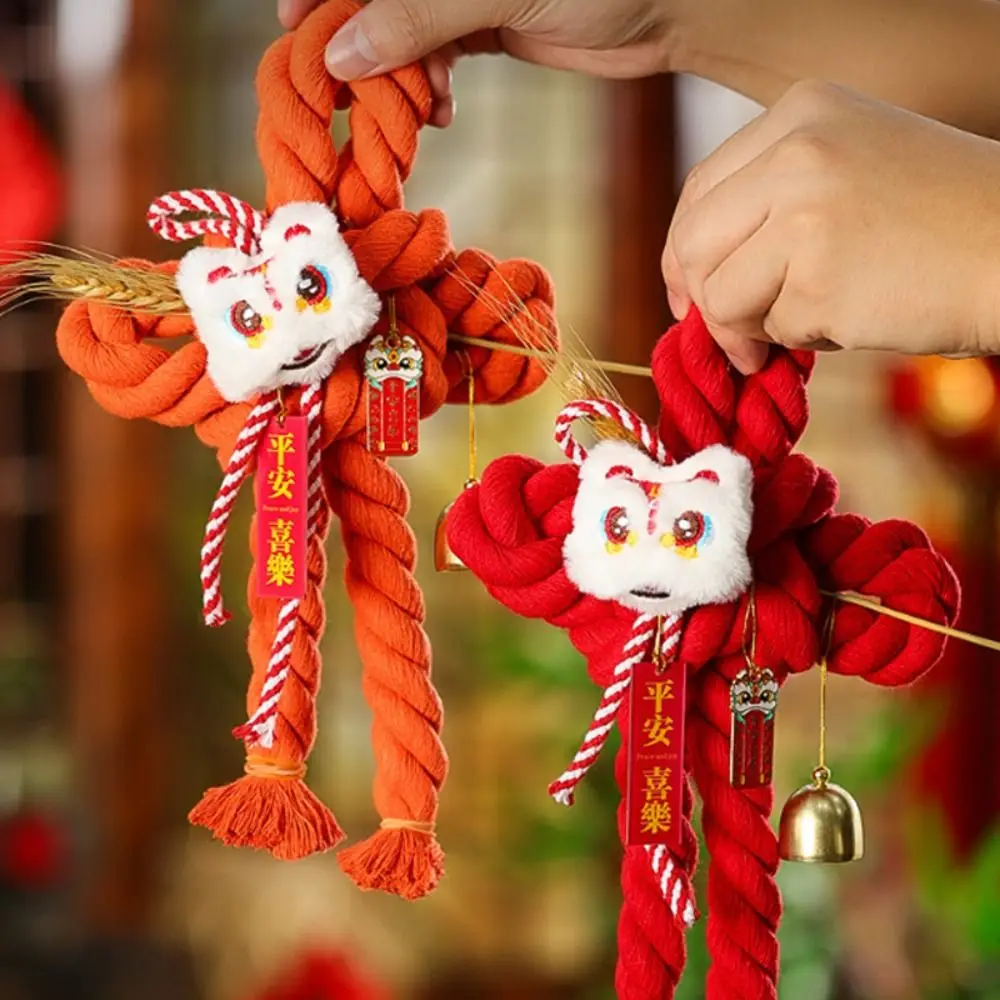 Good Luck Hand-wove Chinese Knot Pendant Red Small Bell Chinese Knot Ornaments Wheat Ear Hanging Pendant Home Decor