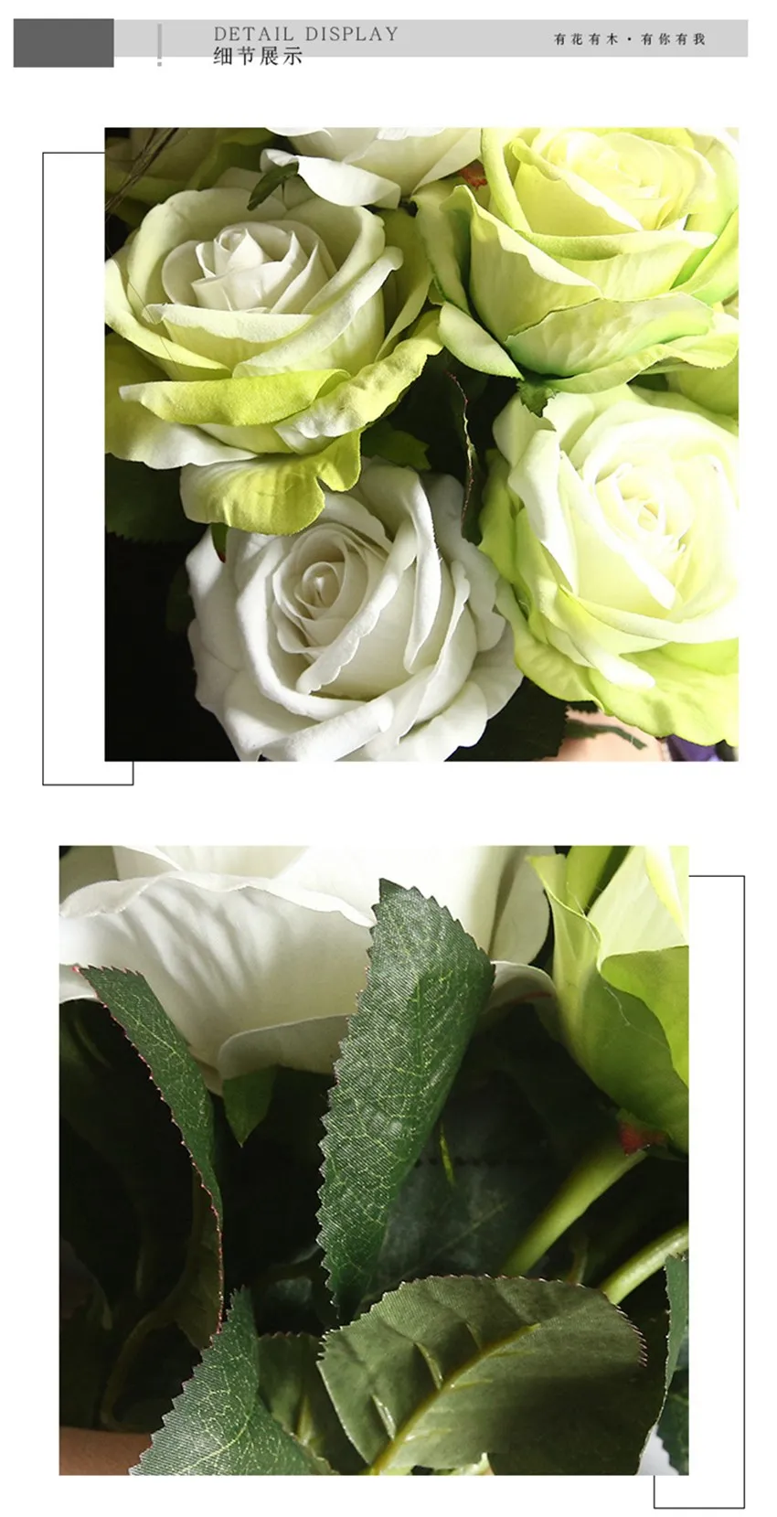 10 Stück Seiden-Kunstblumen Rosen Weihnachtsstrauß Heimdekoration Hochzeitskranz Brautaccessoires Sonderangebot Outdoor DIY Geschenk – Detail 10