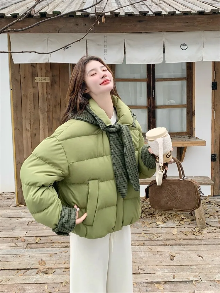 

Korean Sle Hooded Thiened Cotton Jaet Women's Loose Fit Warm Faionable ort Coat Winter New Arrival Ele Design