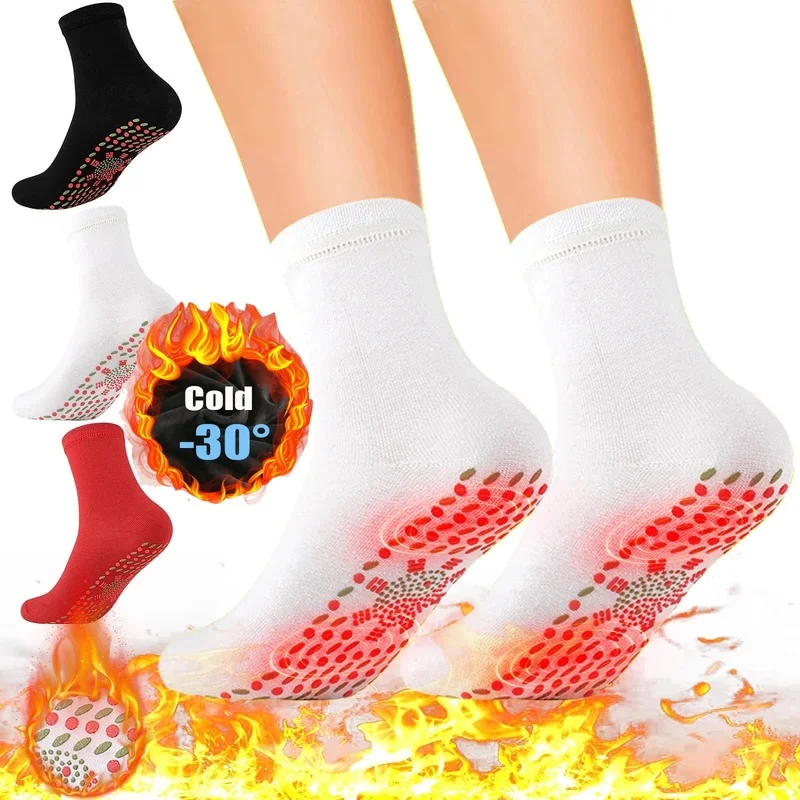 1/6Pairs Winter Self-heating Health Care Socks Women Ski Sports Self Heated Massage Men Short Sock Magnetic Therapy Warm Socks