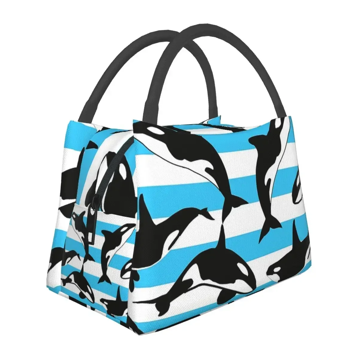 Orca Killer Whale Lunch Bags Insulated Bento Box Portable Lunch Tote Resuable Picnic Bags Cooler Thermal Bag for Woman Girl