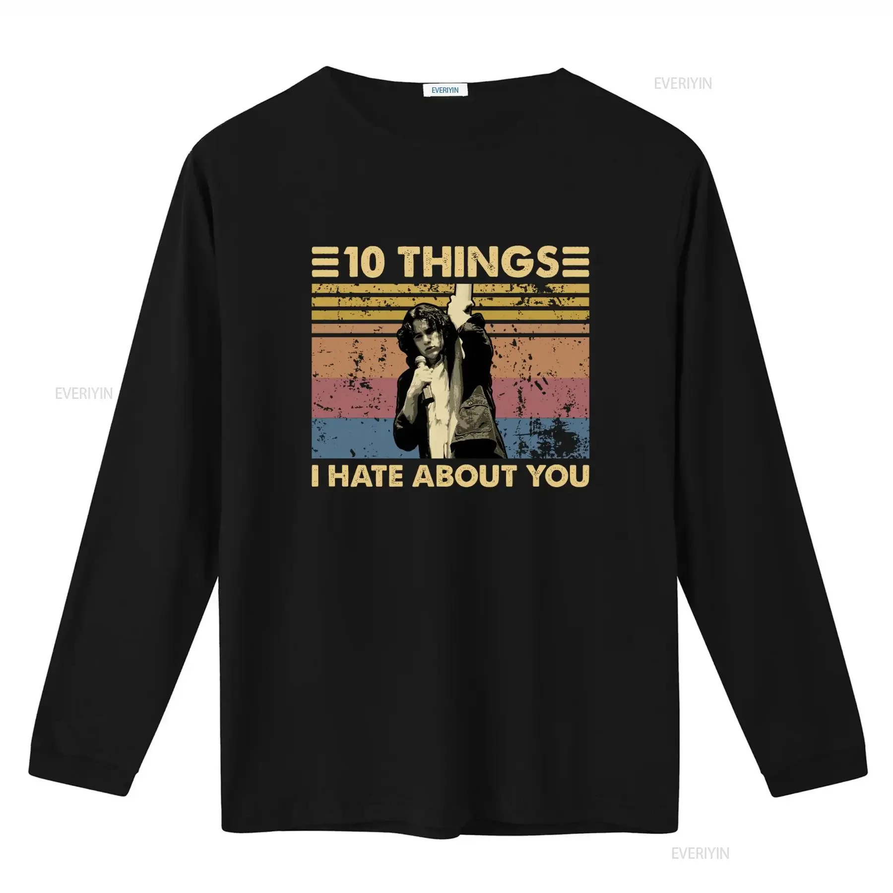 10 Things I Hate About You Patrick Verona Vintage Style T Shirt for Men vintage Washed Slightly graphic homme Soft Casual