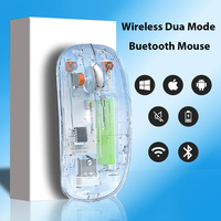 2.4G Wireless Mouse Transparent Mice Bluetooth-Compatible Rechargeable Mouse for PC Lenovo Laptop Desktop Dual-mode Gaming Mouse