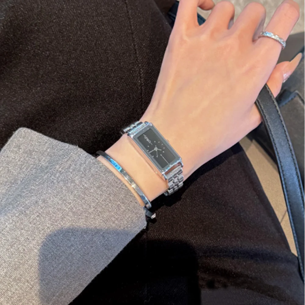 Fashion classic temperament light luxury simple rectangular alloy watch for women‘s girl party gift jewlry wholesale