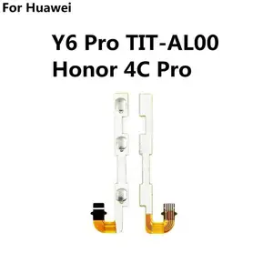 Bilashmart BackShell Power On Off Volume Up Down Switch Key Button Flex Cable Replacement Huawei Y6 Pro TIT AL00 Honor 4C Pro