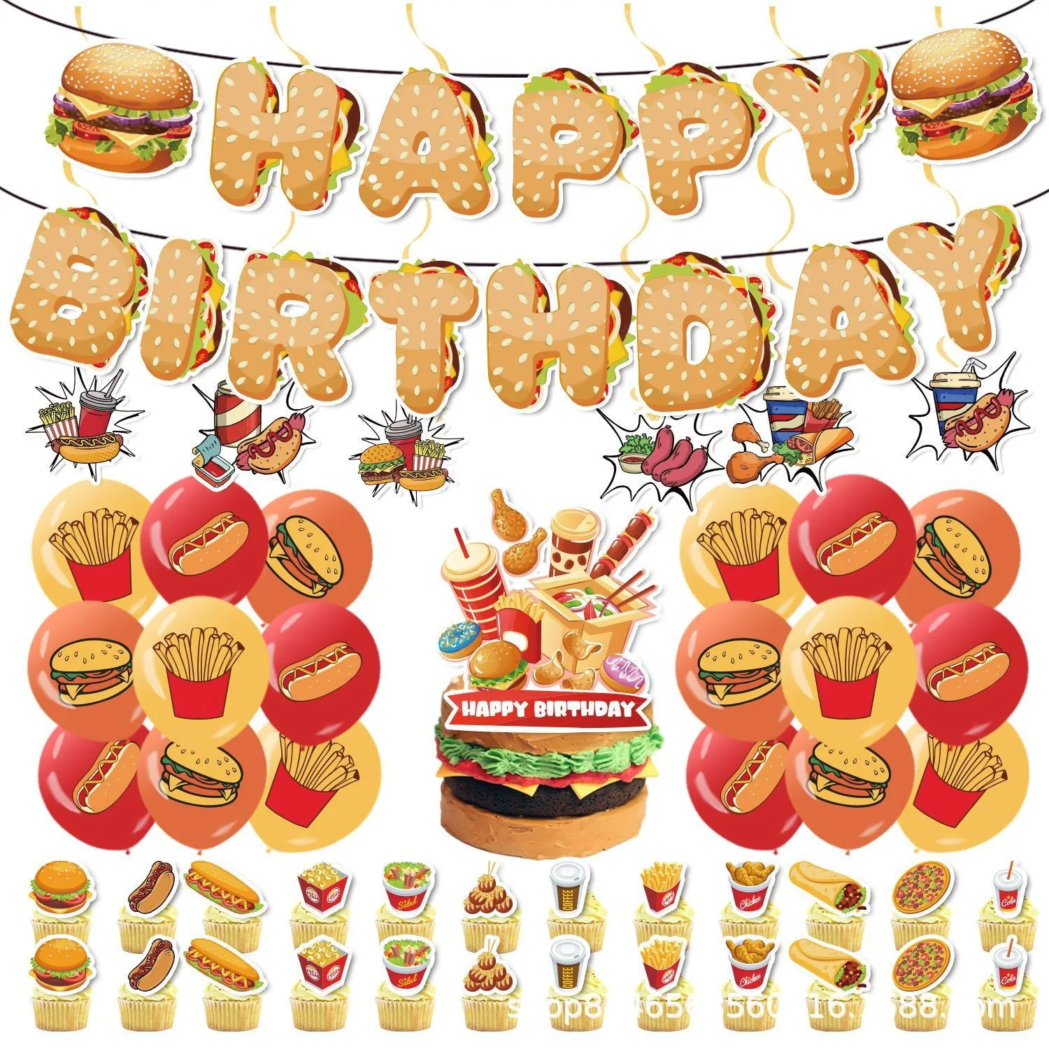 Hamburger Hot Dog Set Birthday - Banner Kids Toys ulasan dan harga