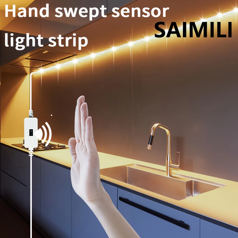 Lâmpada Noturna LED de 1m com Sensor de Gestos e Controle Inteligente, Fita de LED USB com 60 LEDs, Luzes Noturnas, Luz de Fundo para TV, Fita de Diodo para Cozinha
