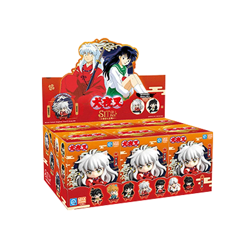 Inuyasha sittng em uma linha série modelo confirmar estilo bonito anime figura presente caixa de surpresa kawaii caixa cega brinquedos originais